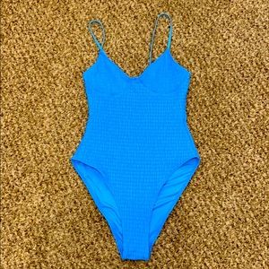 Topshop scrunched blue one piece